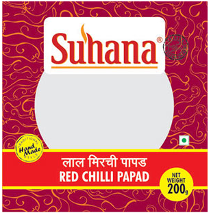 Suhana Red Chilli Papad (HM) 200g