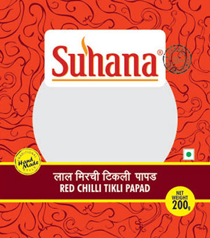 Suhana Red Chilli Tikli Papad (HM) 200g